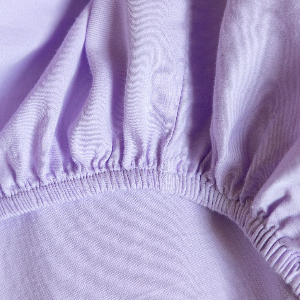 RIAB Organic Cotton Fitted Sheet in lilac