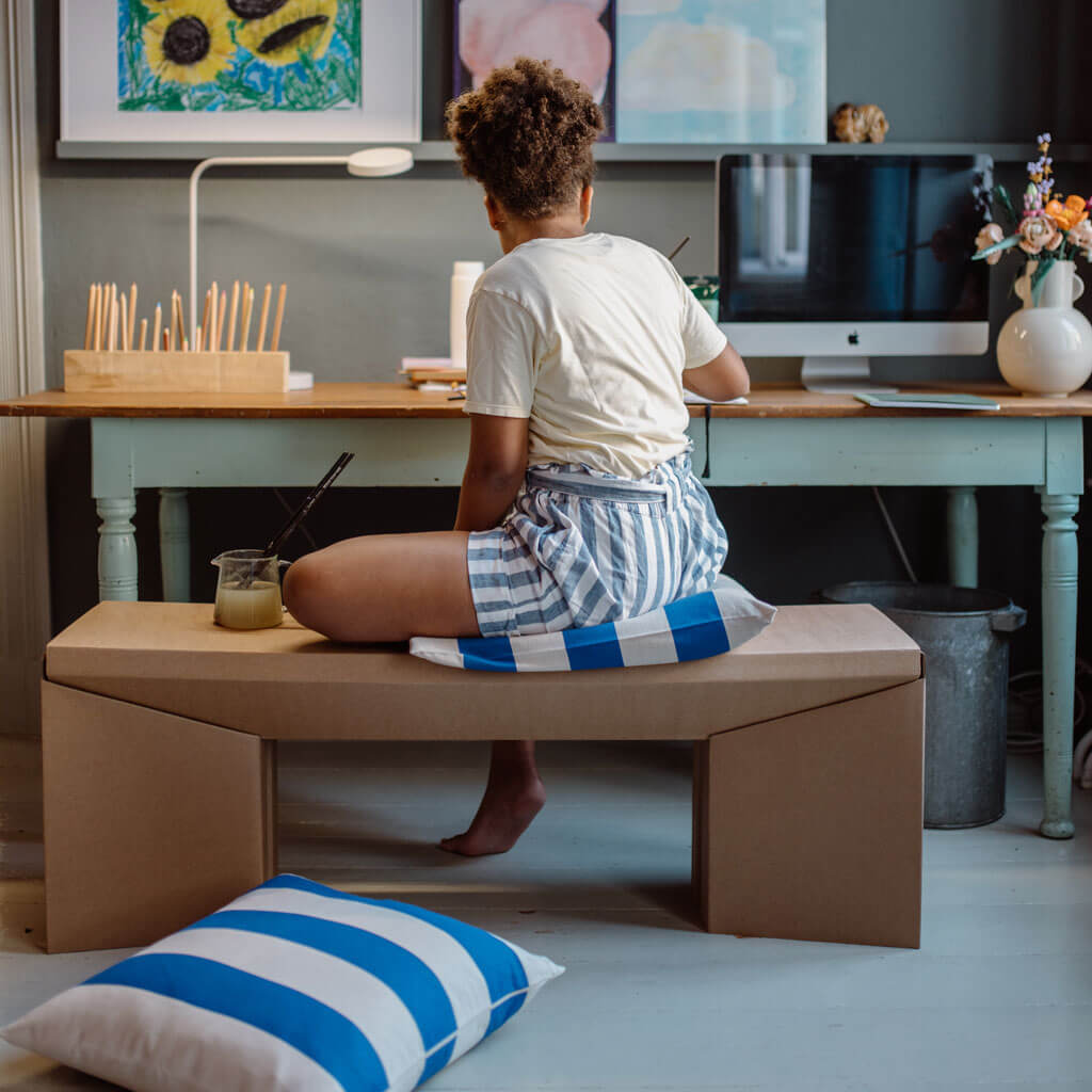 RIAB sustainable cardboard bench 