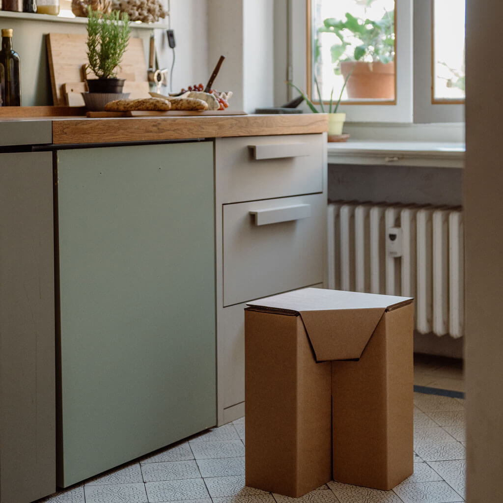RIAB cardboard stool nightstand natural in kitchen