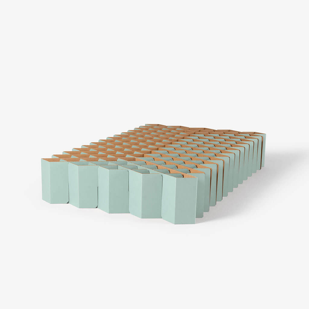 RIAB Bed 2.0 made of corrugated cardboard size M sage