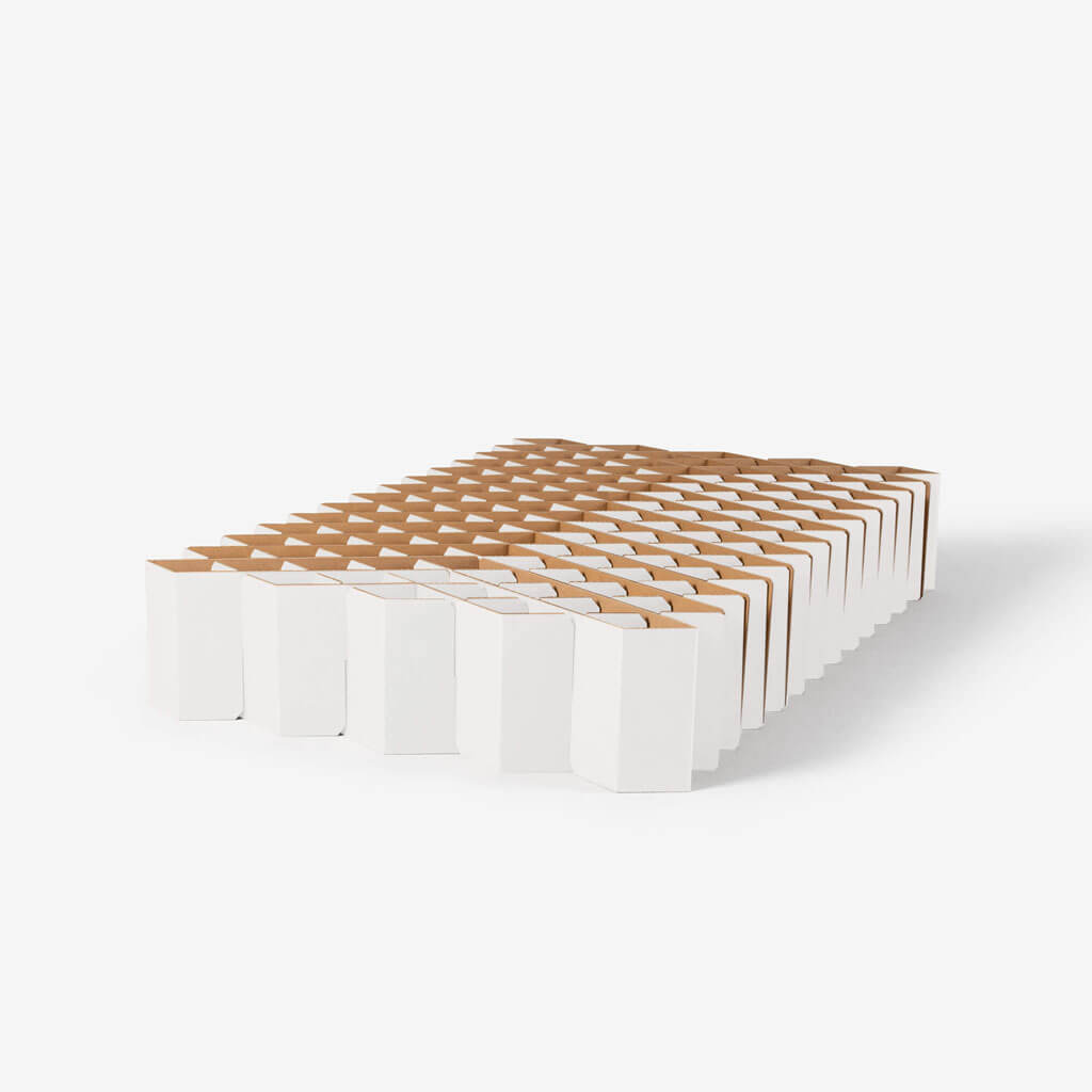 RIAB Bed 2.0 made of corrugated cardboard size M white