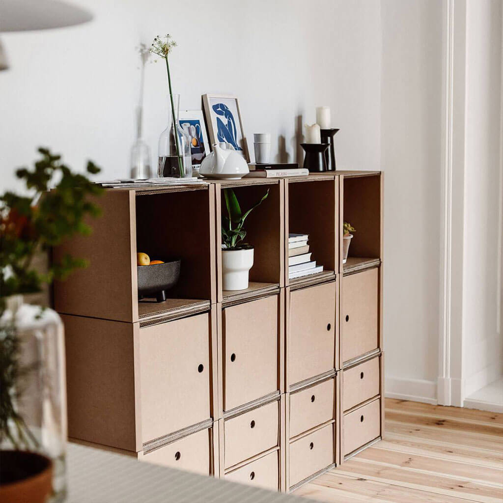 ROOM IN A BOX modular shelving system double drawer natural