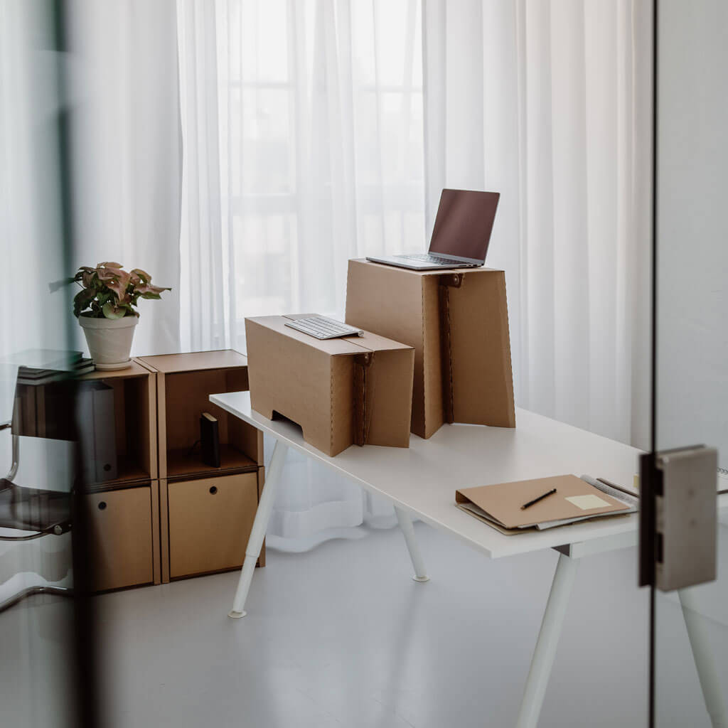 ROOM IN A BOX MonKey Desk desk extension natural with laptop and keyboard