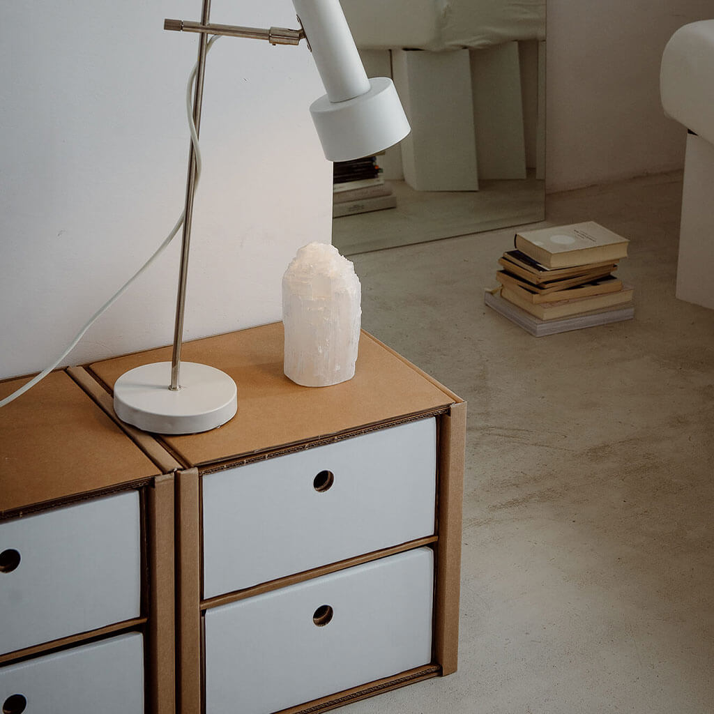 ROOM IN A BOX modular shelving system with double drawers white 